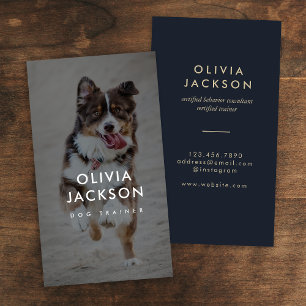 Modern Minimal Dog Trainer Pet Sitter Business Car Card