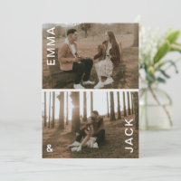 Modern minimal double photo save the date