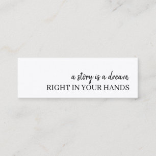 Modern Minimal Dream Quote Bookmark Design Mini Business Card