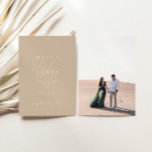 Modern Minimal Dusty Beige Script Photo Wedding  Invitation<br><div class="desc">This simple and elegant invitation is perfect for a modern wedding. Design features an handwritten font and modern minimalist design. Designed to coordinate with for the «Natural Glam» Wedding Invitation Collection. To change your names, wedding location and date, and other details, click «Personalise». To move the text and photo or...</div>