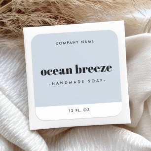 Modern minimal dusty blue square product label