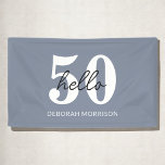 Modern Minimal Dusty Blue Typography 50th birthday Banner<br><div class="desc">Celebrate in style with a modern minimal birthday banner! Featuring sleek typography and a neutral palette,  it’s the perfect elegant touch for any milestone event.</div>