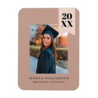 Modern Minimal Dusty Pink Ribbon Graduation Photo