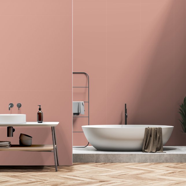 Modern Minimal Dusty Pink Solid Colour  Wallpaper (Bathroom)