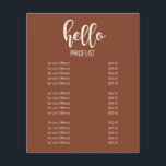 Modern Minimal Earth Tones Nails Salon Price List Flyer<br><div class="desc">Modern Minimal Earth Tones Nails Salon Price List Flyer</div>