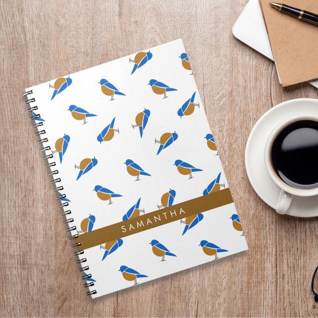 Modern Minimal Eastern Bluebird Pattern Notebook (Creator Uploaded)