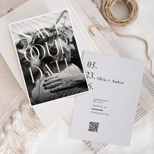 Modern Minimal Editorial Style Photo Save the Date