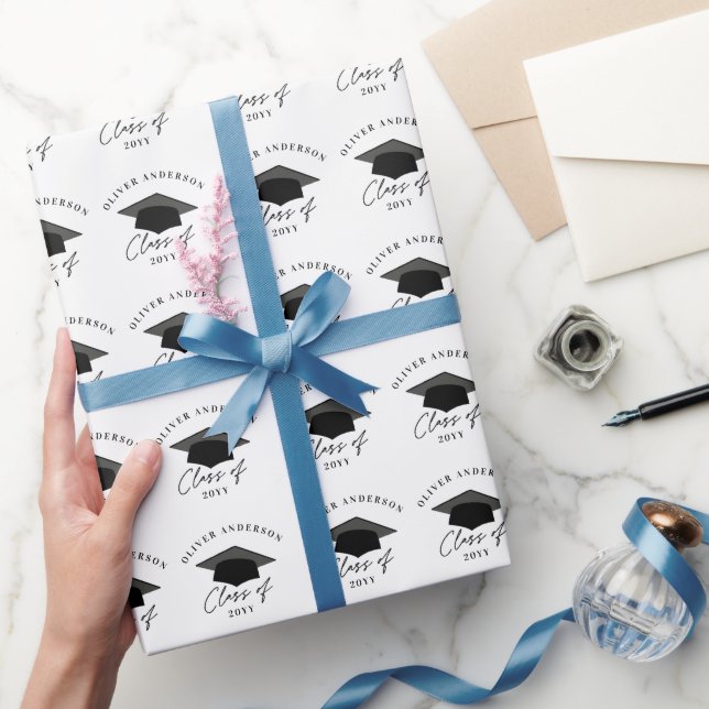 Modern minimal elegant arch photo graduation wrapp wrapping paper (Gifting)