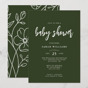 Modern Minimal Elegant Baby Shower Invitation