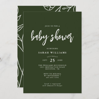 Modern Minimal Elegant Baby Shower | Invitation