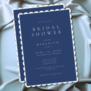 Modern Minimal Elegant Blue Bridal Shower Invitation