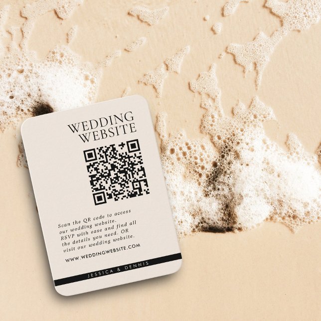 Modern Minimal Elegant Boho QR code Wedding Enclosure Card (Creator Uploaded)