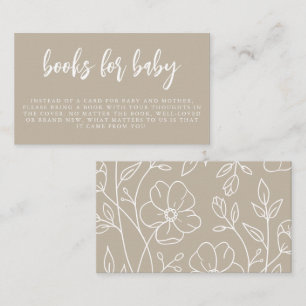Modern Minimal Elegant Books for Baby Enclosure Card