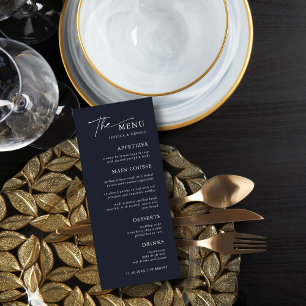 Modern Minimal Elegant Calligraphy Script Wedding Menu