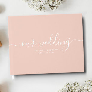 Modern Minimal Elegant Chic Blush Pink Wedding Guest Book