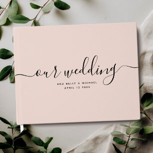 Modern Minimal Elegant Chic Blush Pink Wedding Guest Book