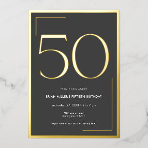 Modern Minimal Elegant Fiftieth Birthday