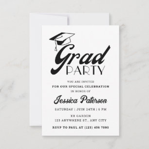 Modern Minimal Elegant Graduation Party  Invitation