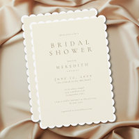 Modern Minimal Elegant Ivory Cream Bridal Shower