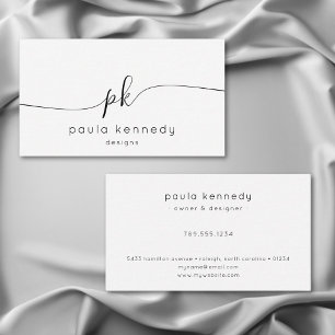Modern Minimal Elegant Monogram Business Card