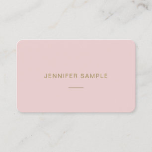 Modern Minimal Elegant Pink Gold Text Template Business Card
