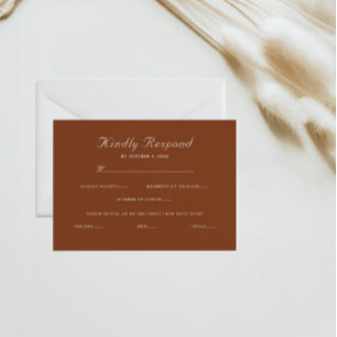 Modern Minimal Elegant Rustic RSVP Card