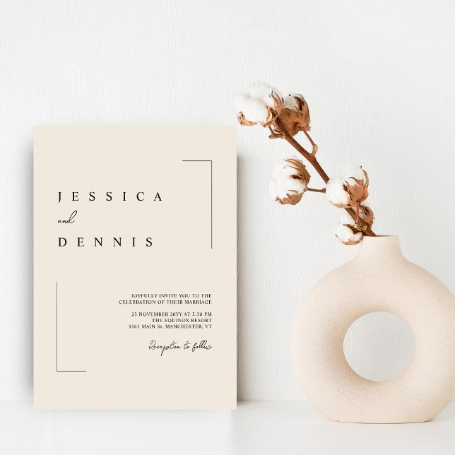 Modern Minimal Elegant Script Boho Wedding Invitation (Creator Uploaded)