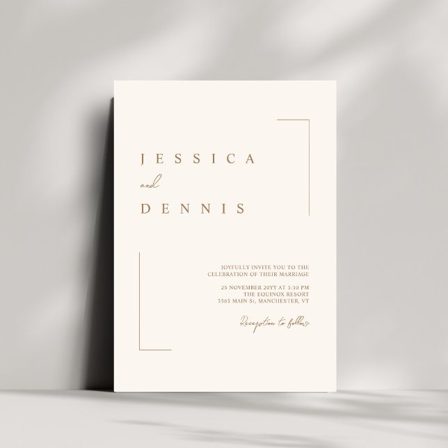Modern Minimal Elegant Script Chic Boho Wedding Invitation (Creator Uploaded)