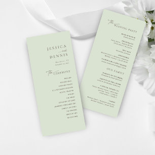 Modern Minimal Elegant Script Chic Wedding Program