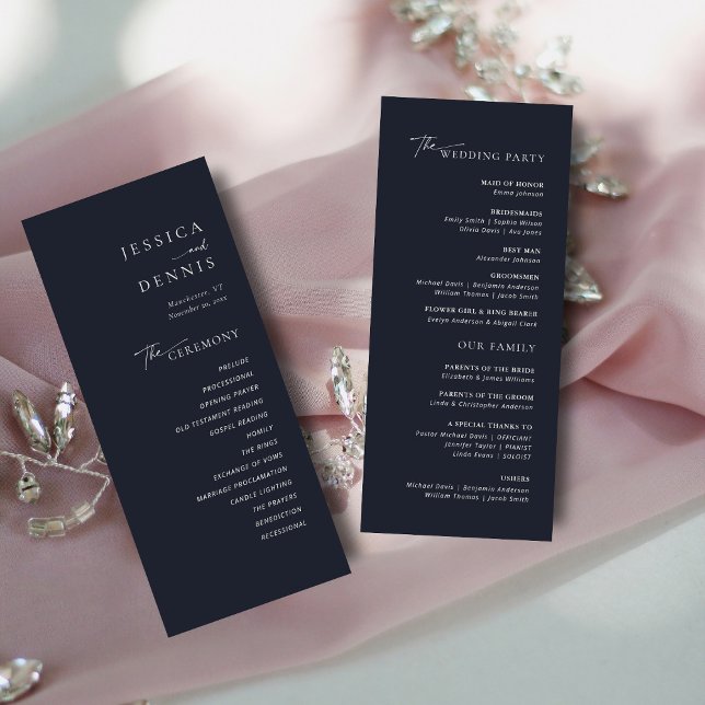 Modern Minimal Elegant Script Chic Wedding Program (Creator Uploaded)