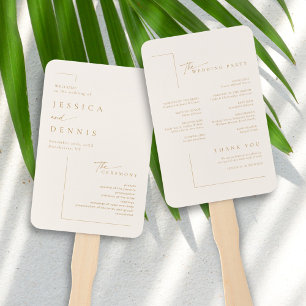 Modern Minimal Elegant Script Chic Wedding Program Hand Fan