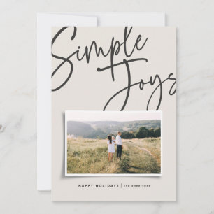 Modern, minimal elegant script holiday photo card