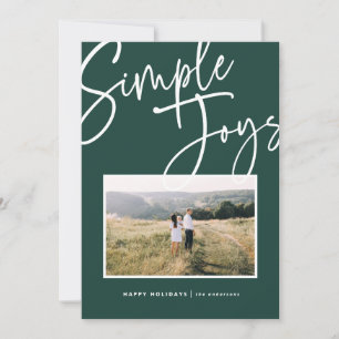 Modern, minimal elegant script holiday photo card