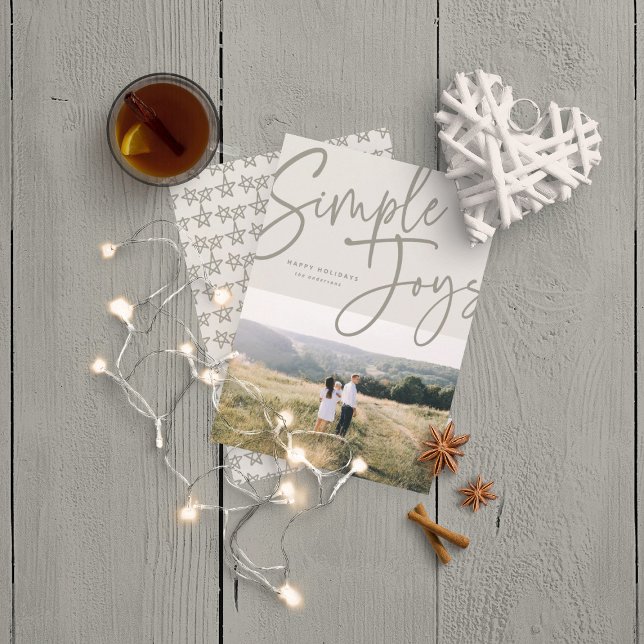 Modern, minimal elegant script holiday photo card (Creator Uploaded)