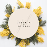Modern Minimal Elegant Script Monogram Wedding Classic Round Sticker<br><div class="desc">Modern Minimal Elegant Script Monogram Wedding Classic Round Sticker Add a touch of elegance to your wedding with these modern, minimalist, and elegant script monogram classic round stickers. Crafted in classic Merino and black colours, these stickers are perfect for sealing invitations, favour bags, or adding a personalised touch to any...</div>