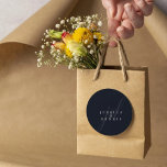 Modern Minimal Elegant Script Monogram Wedding Classic Round Sticker<br><div class="desc">Modern Minimal Elegant Script Monogram Wedding Classic Round Sticker Add a touch of elegance to your wedding with these modern, minimalist, and elegant script monogram classic round stickers. Crafted in classic dark navy blue and bridal heath colours, these stickers are perfect for sealing invitations, favour bags, or adding a personalised...</div>