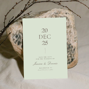 Modern Minimal Elegant Script Sage Save the Date Invitation