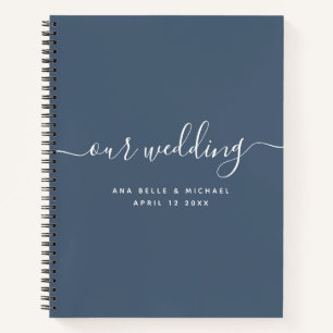 Modern Minimal Elegant Script Sage Wedding Guest N Notebook