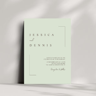 Modern Minimal Elegant Script Sage Wedding Invitation
