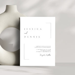 Modern Minimal Elegant Script Typography Wedding Invitation