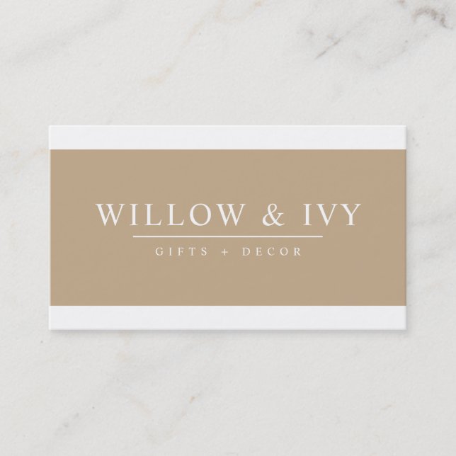 MODERN MINIMAL elegant strip simple biscotti Business Card (Front)