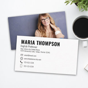 Modern Minimal Elegant Stylish Chic Simple Photo Business Card