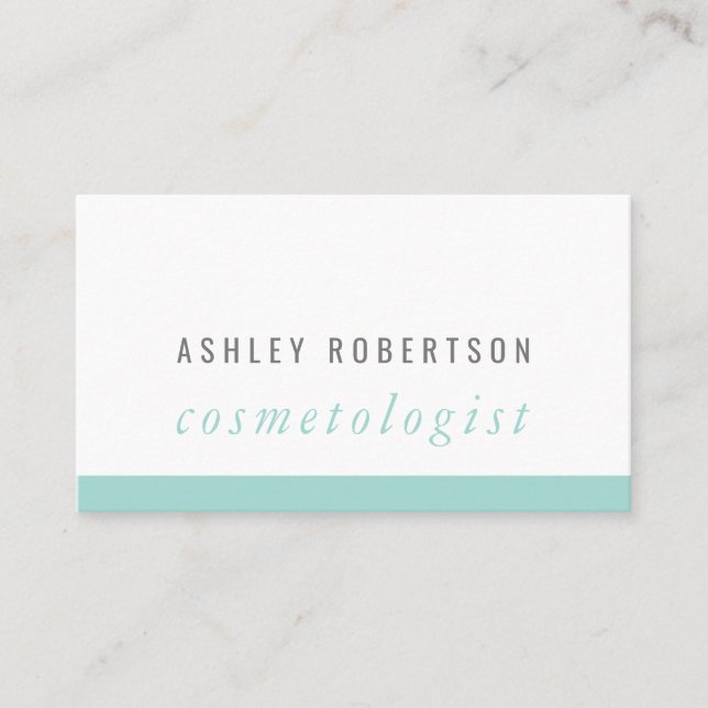 MODERN MINIMAL elegant stylish mint green Business Card (Front)