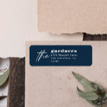 Modern minimal elegant typography family navy blue<br><div class="desc">Modern minimal elegant typography family navy blue address label sticker.</div>