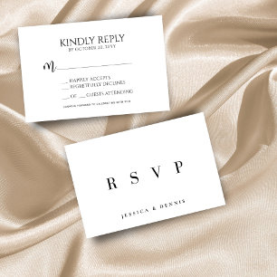 Modern Minimal Elegant Typography Script Wedding RSVP Card