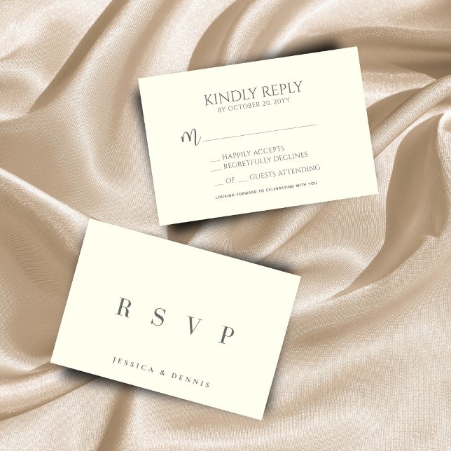 Modern Minimal Elegant Typography Script Wedding RSVP Card (Creator Uploaded)