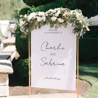 Modern Minimal Elegant Wedding Welcome Sign