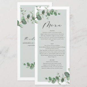 Modern minimal eucalyptus simple elegant wedding m menu