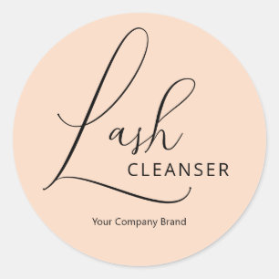 Modern Minimal Eyelash Cleanser Beige Classic Round Sticker