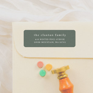 Modern & Minimal Family Name Green Return Address